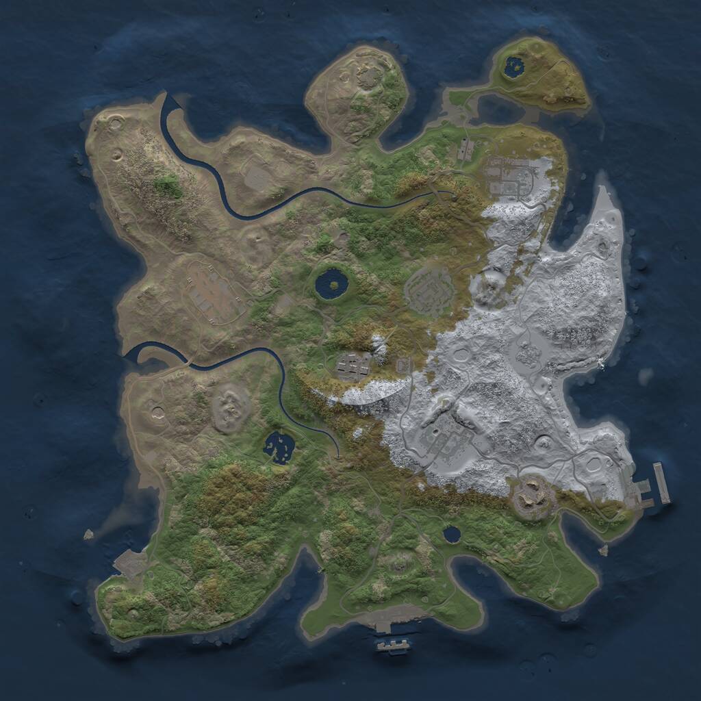 Rust Map: Procedural Map, Size: 3400, Seed: 913235, 13 Monuments