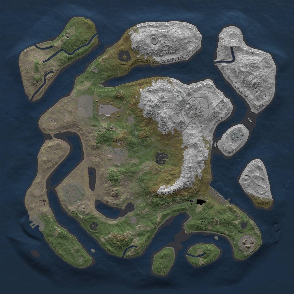 Rust Map: Procedural Map, Size: 3500, Seed: 618901, 18 Monuments