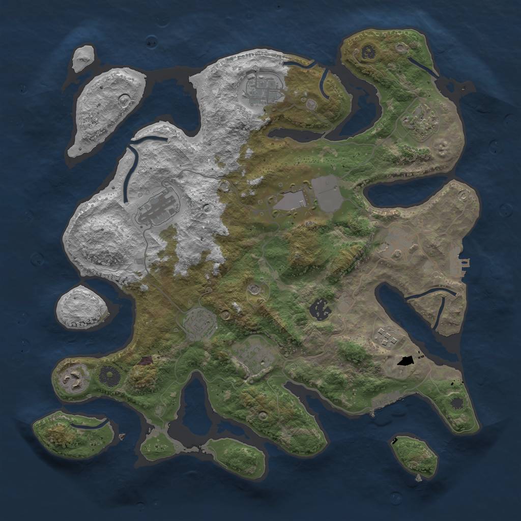 Rust Map: Procedural Map, Size: 3700, Seed: 1500928060, 15 Monuments