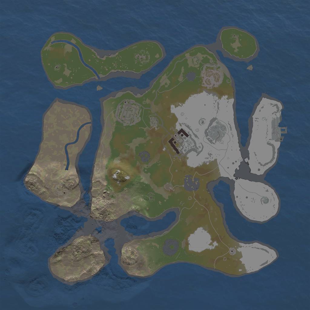 Rust Map: Procedural Map, Size: 2800, Seed: 58015, 9 Monuments