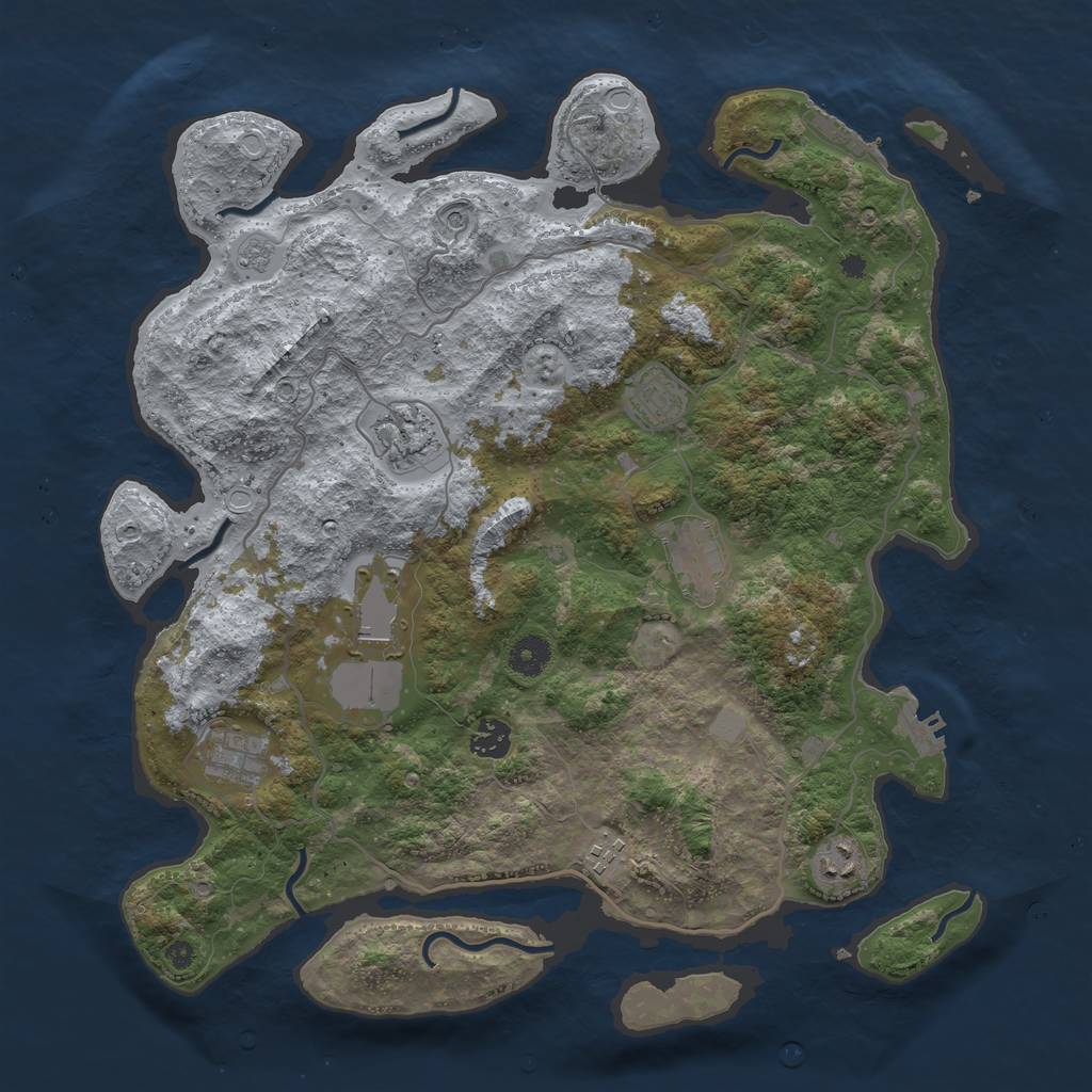 Rust Map: Procedural Map, Size: 4000, Seed: 543751, 15 Monuments