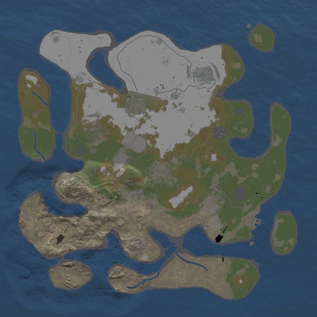 Rust Map: Procedural Map, Size: 3500, Seed: 9052021, 14 Monuments