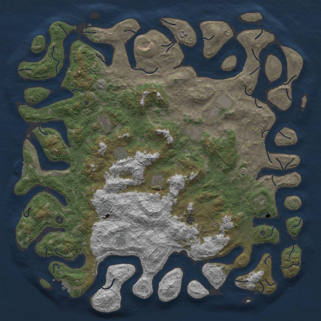 Rust Map: Procedural Map, Size: 6000, Seed: 1673441222, 16 Monuments