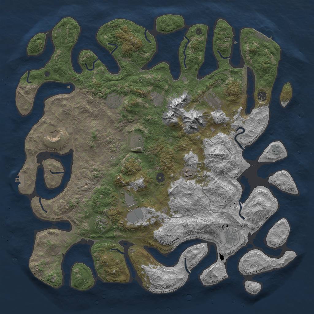 Rust Map: Procedural Map, Size: 5000, Seed: 2020, 19 Monuments