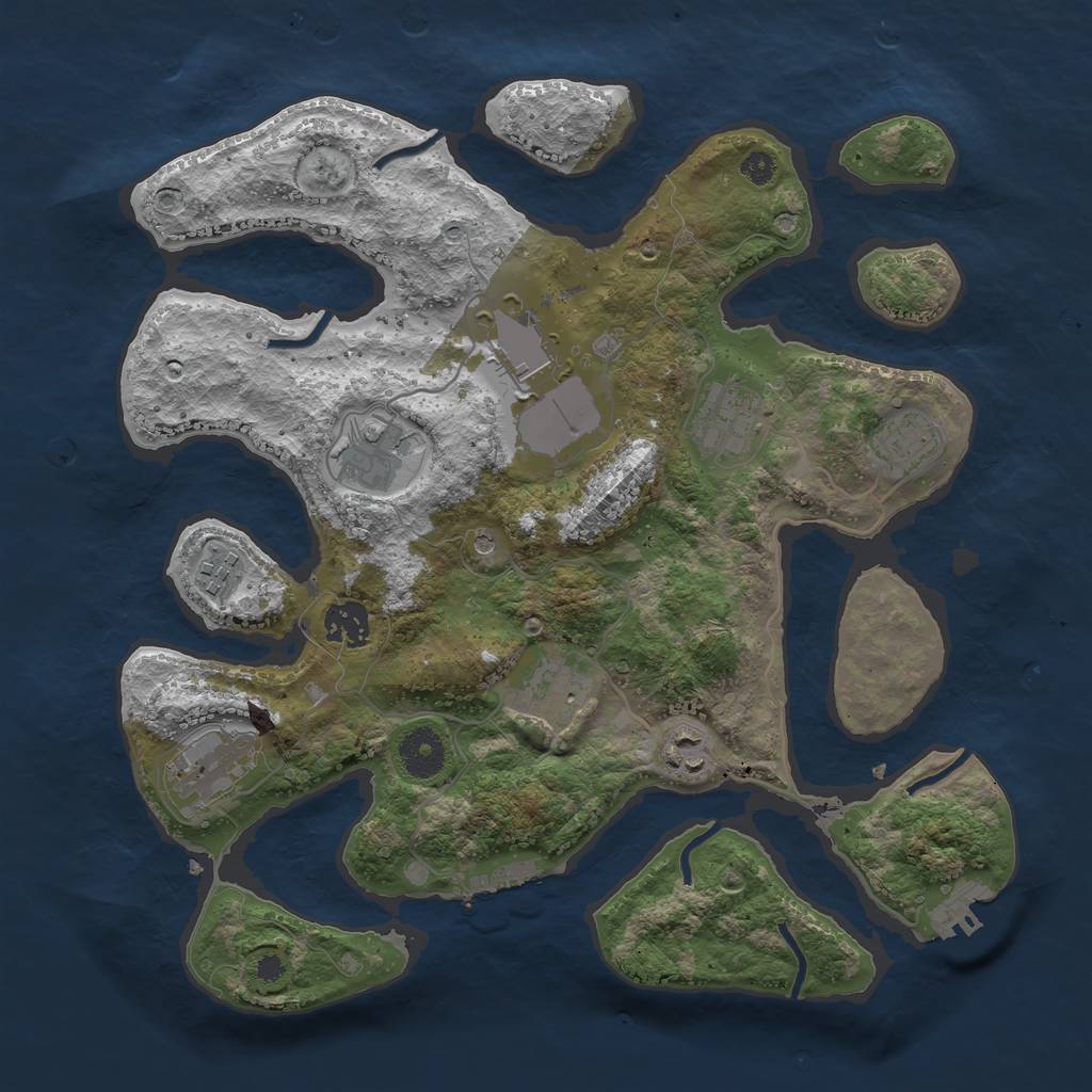 Rust Map: Procedural Map, Size: 3500, Seed: 319148, 14 Monuments