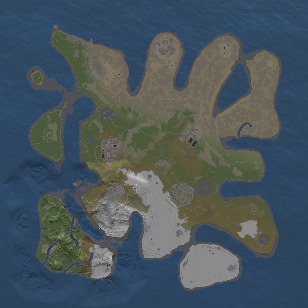 Rust Map: Procedural Map, Size: 3000, Seed: 2014451874, 11 Monuments