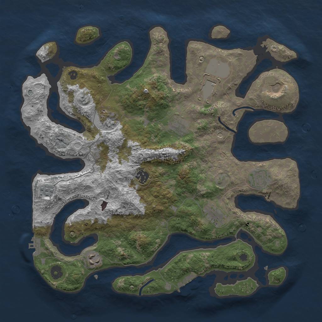 Rust Map: Procedural Map, Size: 3750, Seed: 74713, 20 Monuments