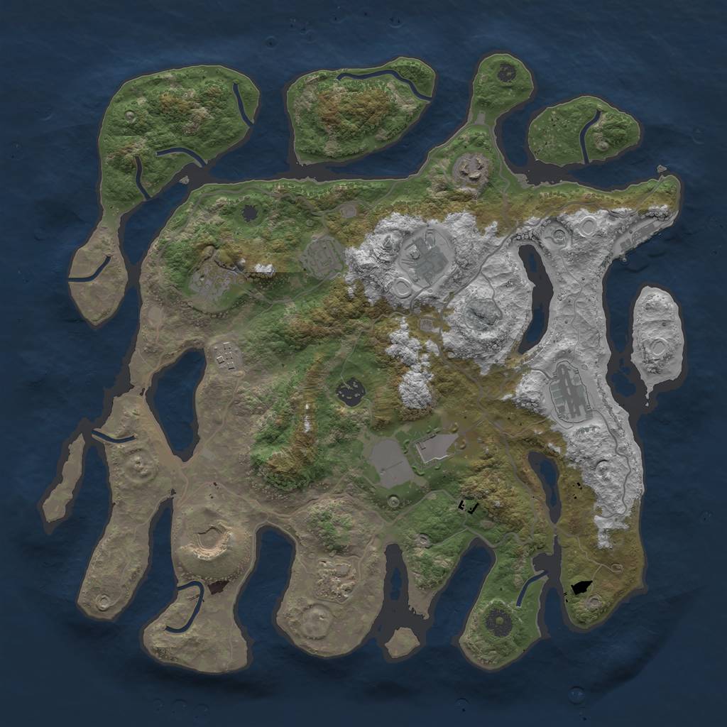 Rust Map: Procedural Map, Size: 4000, Seed: 17876567, 17 Monuments