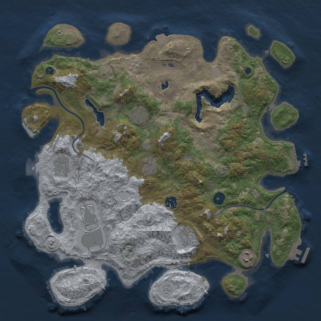 Rust Map: Procedural Map, Size: 4000, Seed: 1254879, 14 Monuments