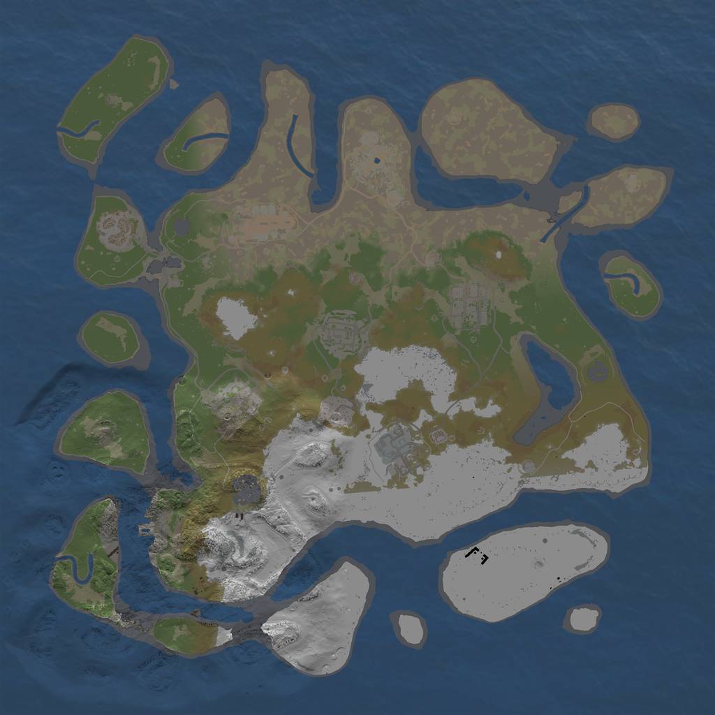 Rust Map: Procedural Map, Size: 3500, Seed: 1568016262, 12 Monuments