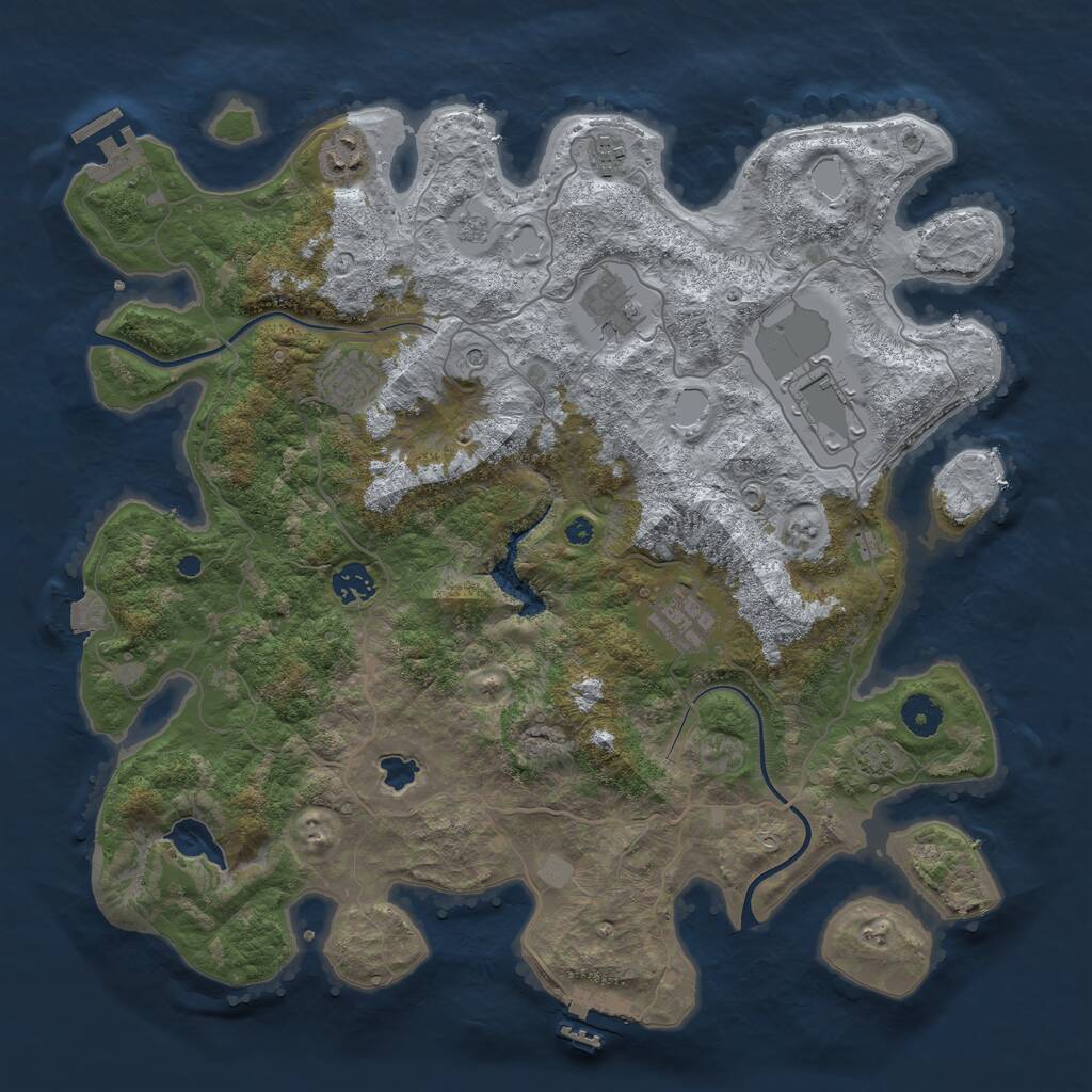 Rust Map: Procedural Map, Size: 4000, Seed: 256636667, 13 Monuments