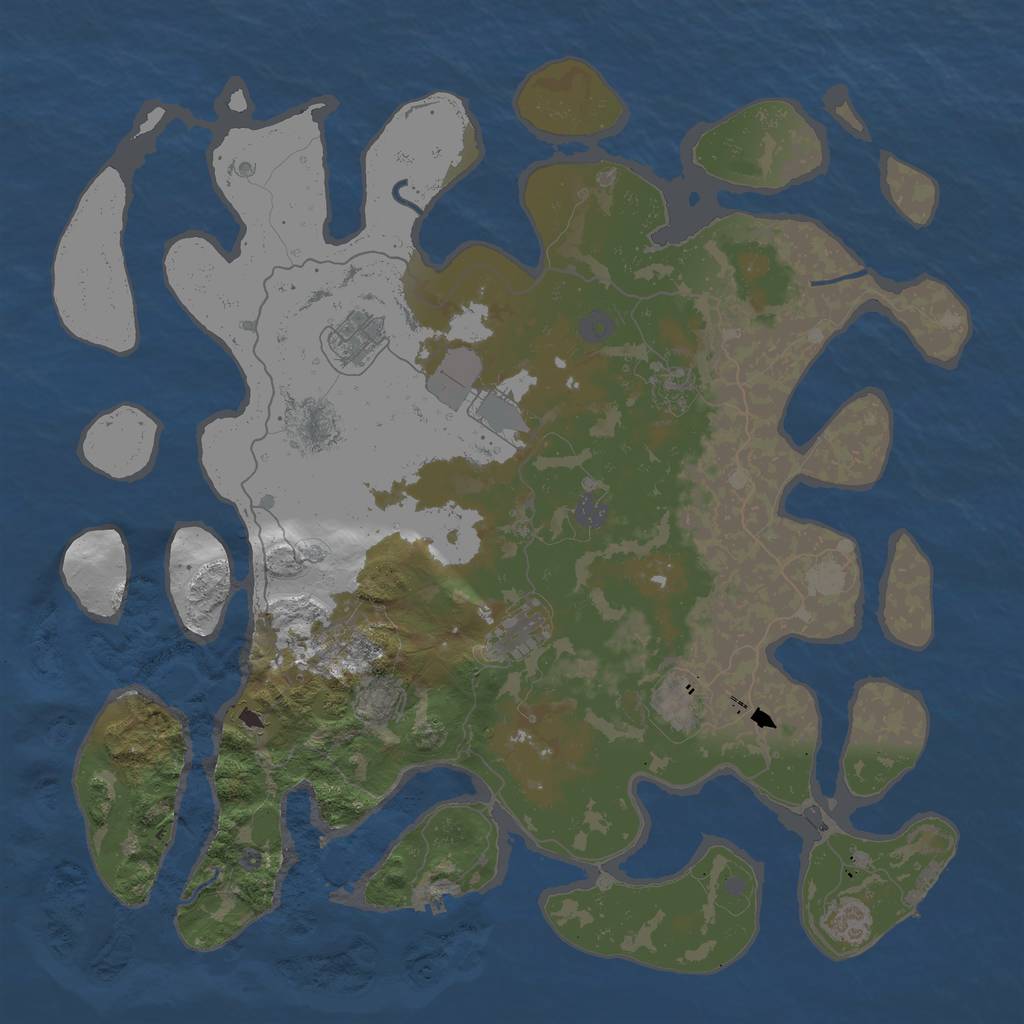 Rust Map: Procedural Map, Size: 4500, Seed: 418, 15 Monuments