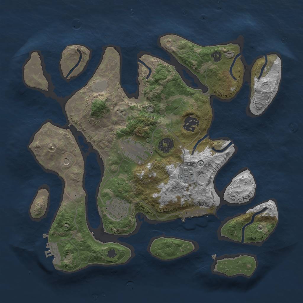 Rust Map: Procedural Map, Size: 3000, Seed: 271192009, 12 Monuments