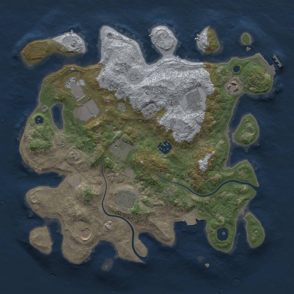 Rust Map: Procedural Map, Size: 3500, Seed: 634635283, 12 Monuments