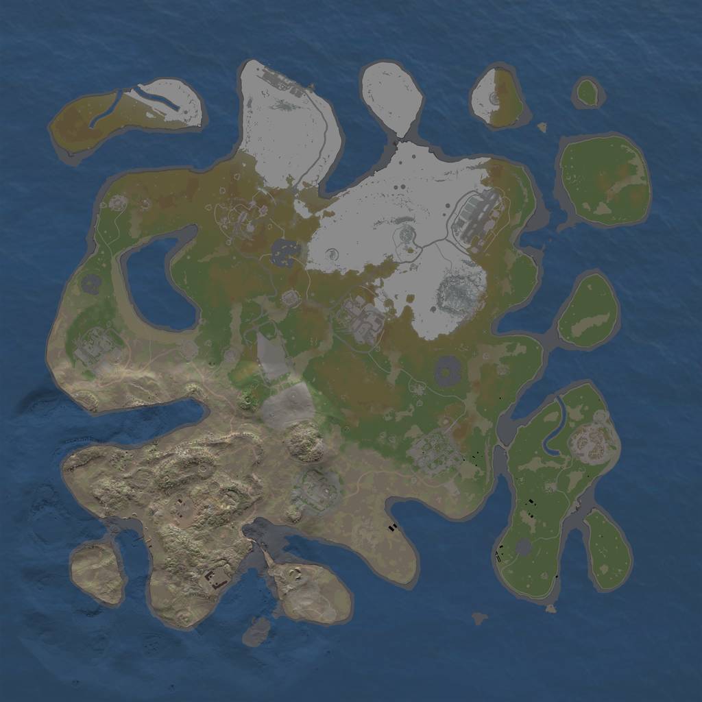 Rust Map: Procedural Map, Size: 3500, Seed: 634635283, 15 Monuments