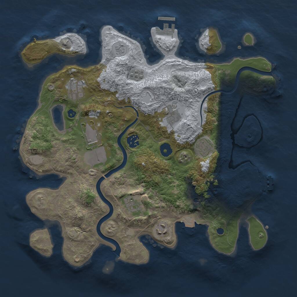 Rust Map: Procedural Map, Size: 3500, Seed: 634635283, 14 Monuments