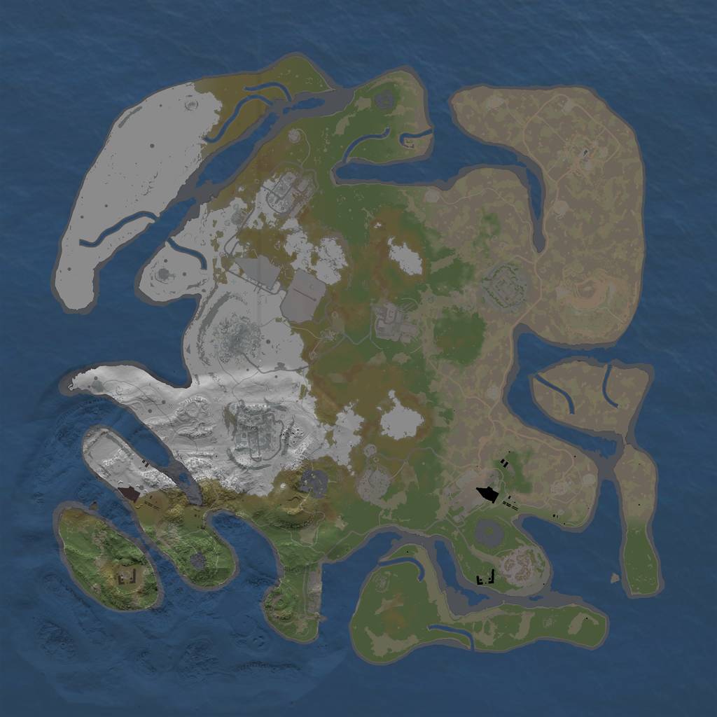 Rust Map: Procedural Map, Size: 3700, Seed: 475575398, 15 Monuments