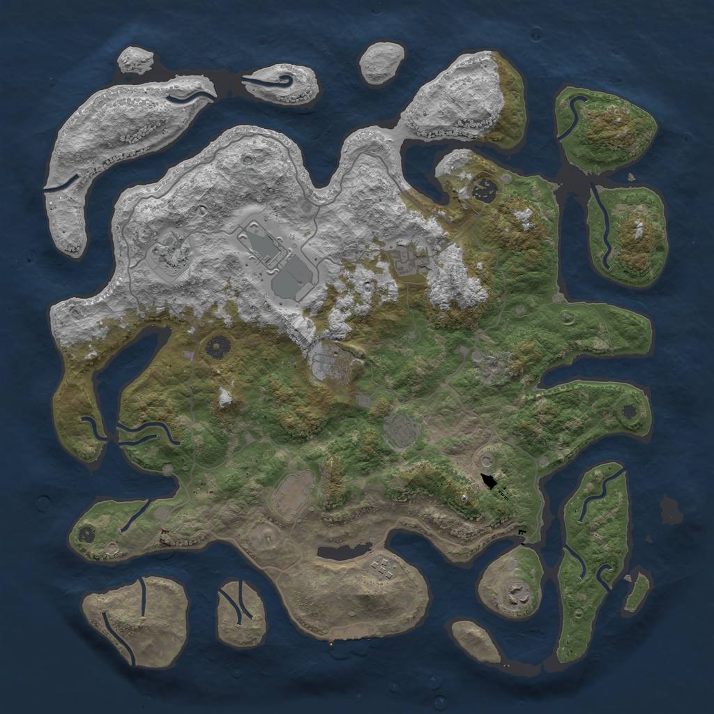 Rust Map: Procedural Map, Size: 4500, Seed: 66217798, 13 Monuments