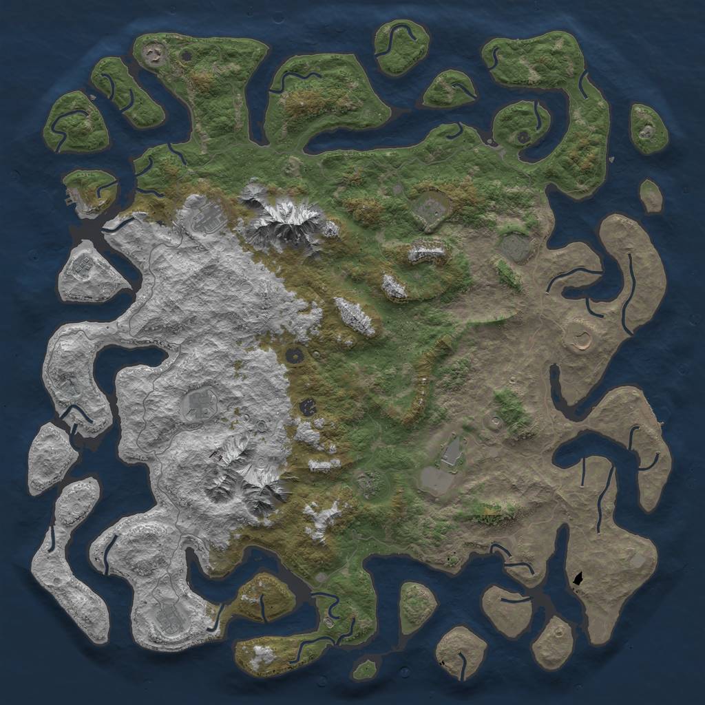 Rust Map: Procedural Map, Size: 6000, Seed: 1061966, 19 Monuments