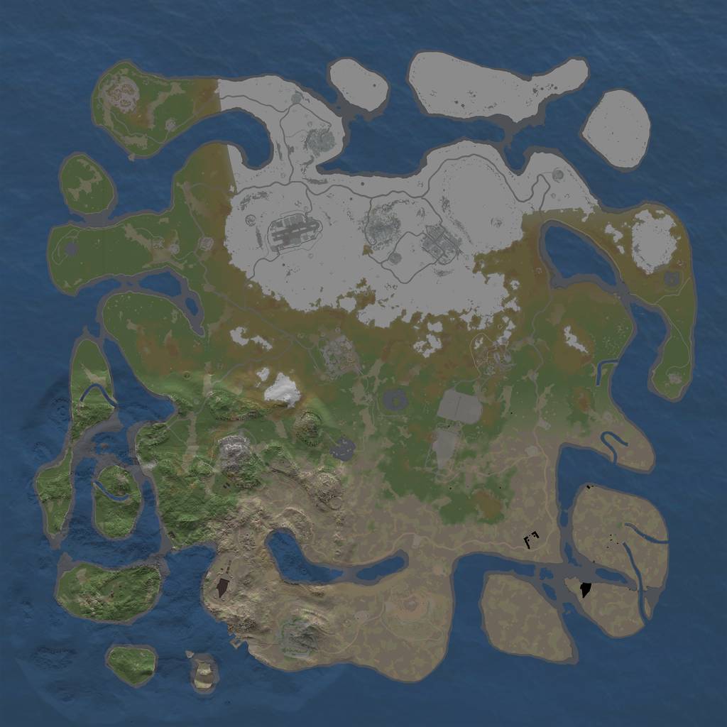 Rust Map: Procedural Map, Size: 4500, Seed: 4354478, 15 Monuments