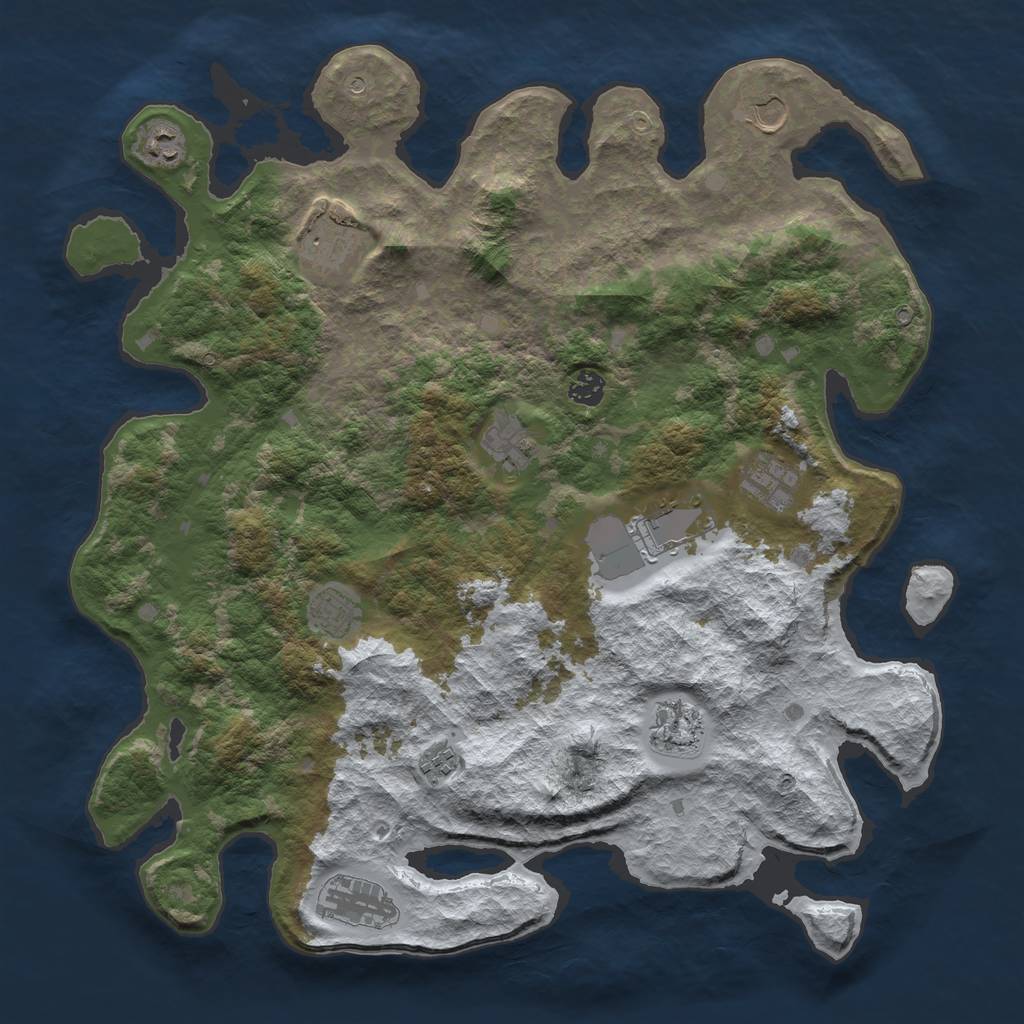 Rust Map: Barren, Size: 4300, Seed: 787551892, 14 Monuments