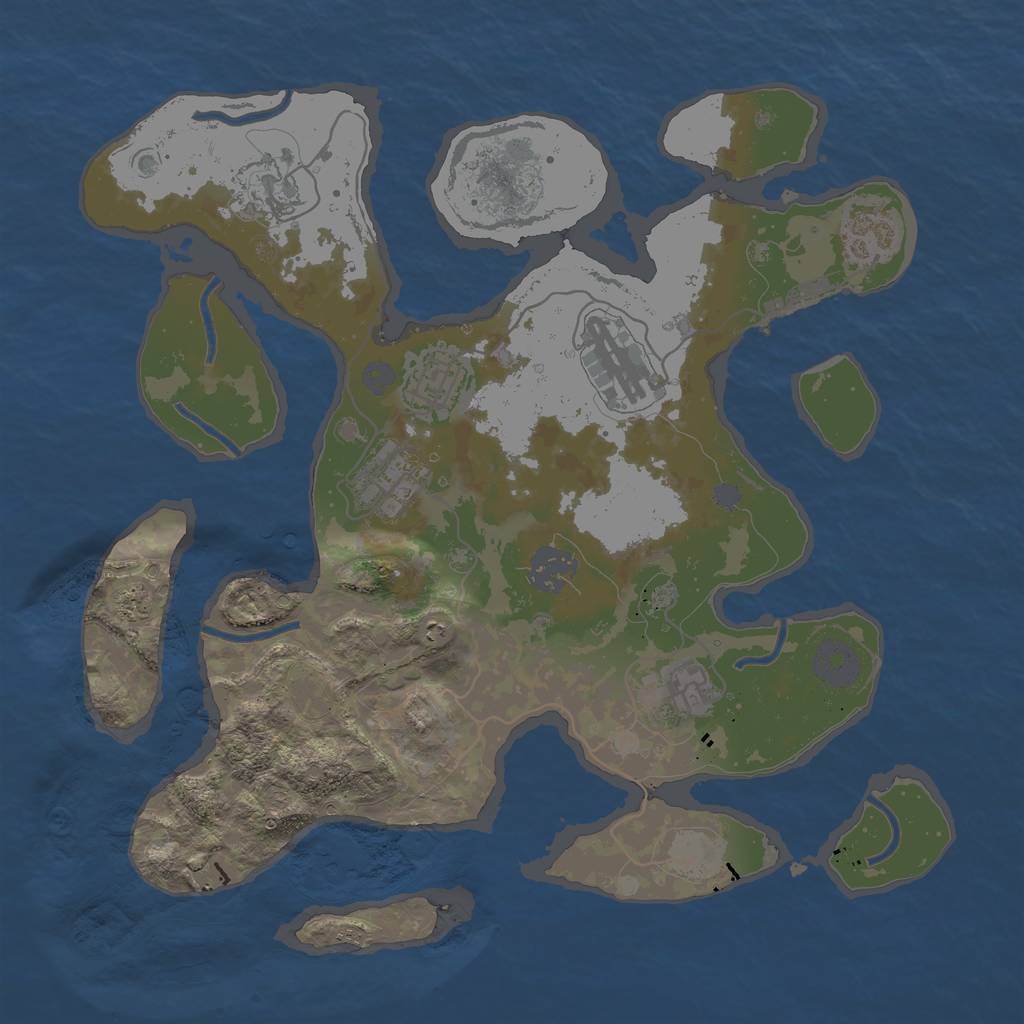 Rust Map: Procedural Map, Size: 3200, Seed: 10003452, 13 Monuments