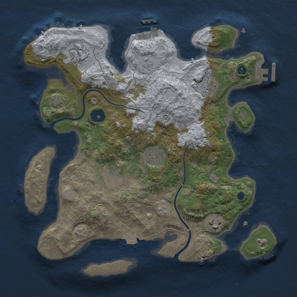 Rust Map: Procedural Map, Size: 3200, Seed: 10003452, 12 Monuments