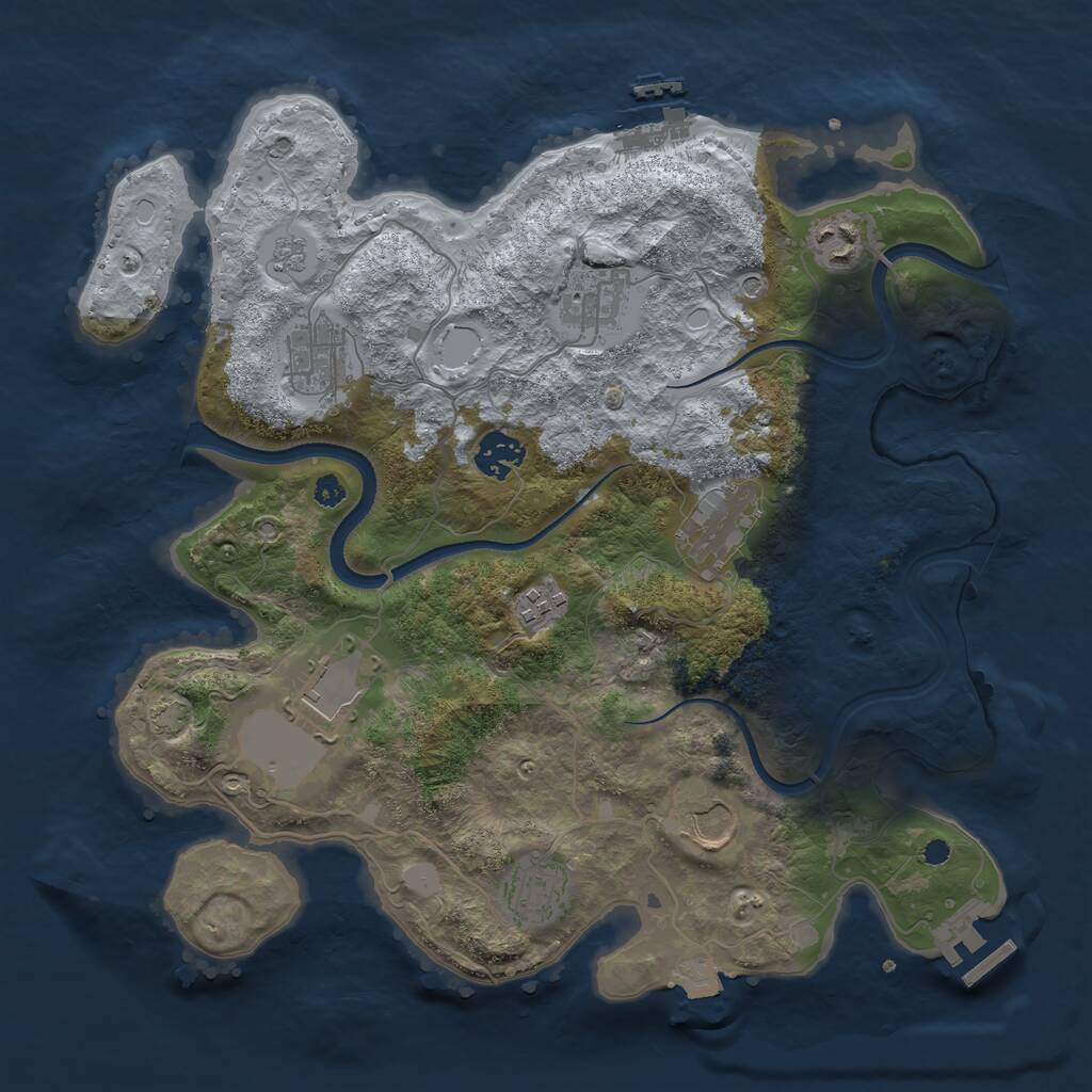 Rust Map: Procedural Map, Size: 3500, Seed: 1718006476, 15 Monuments