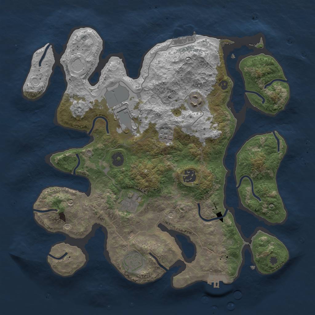 Rust Map: Procedural Map, Size: 3500, Seed: 1718006476, 14 Monuments