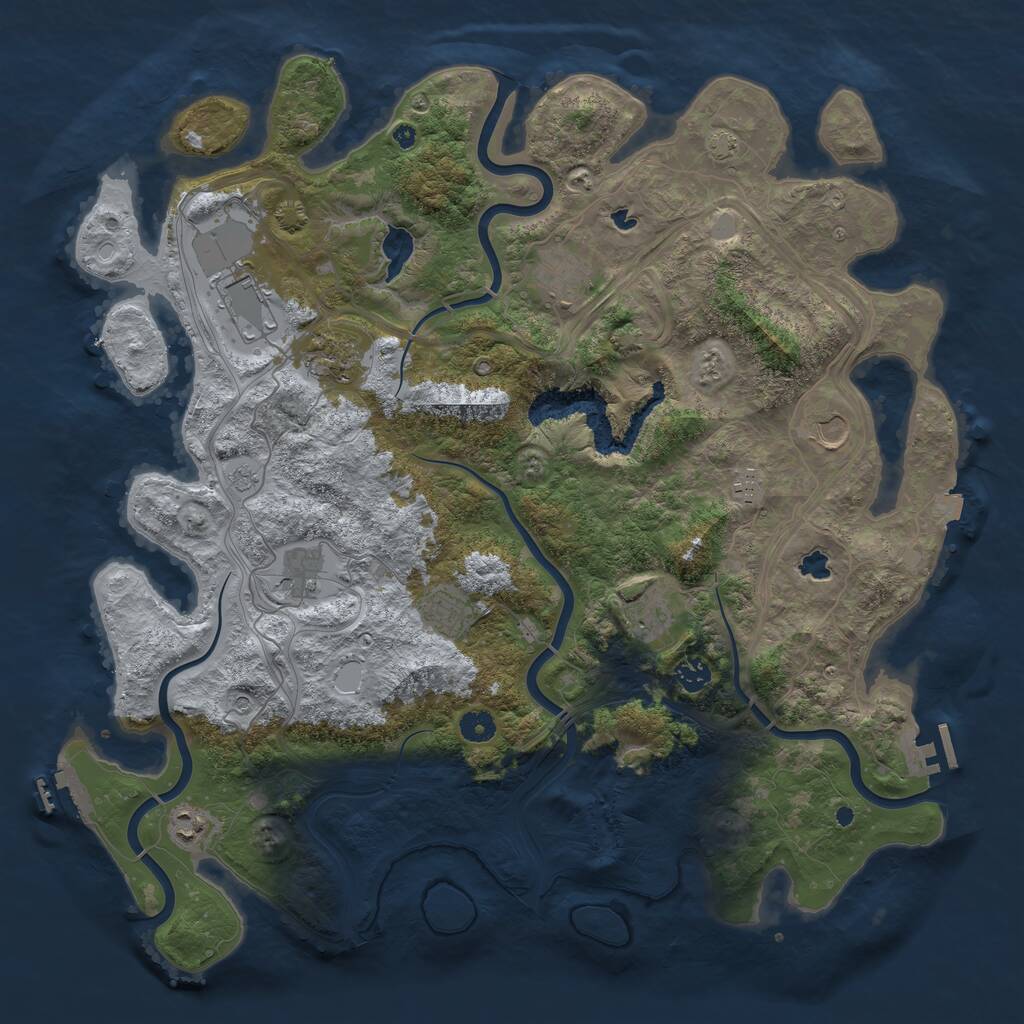 Rust Map: Procedural Map, Size: 4500, Seed: 1449708791, 16 Monuments
