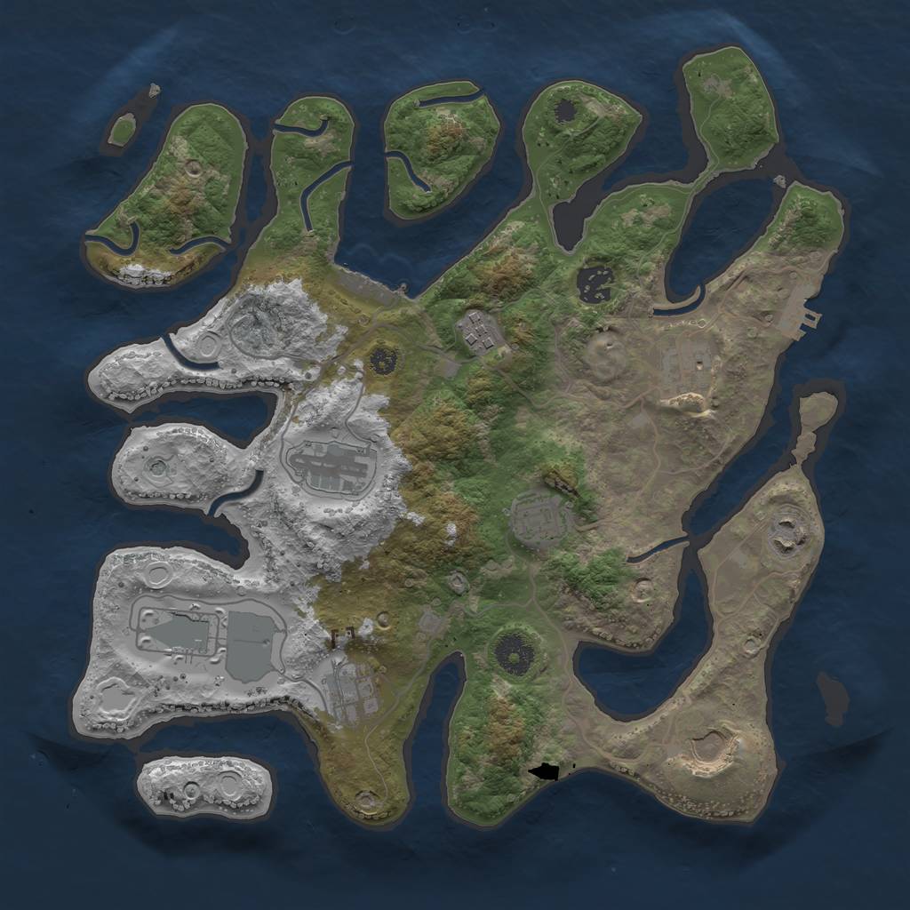 Rust Map: Procedural Map, Size: 3500, Seed: 1934, 17 Monuments