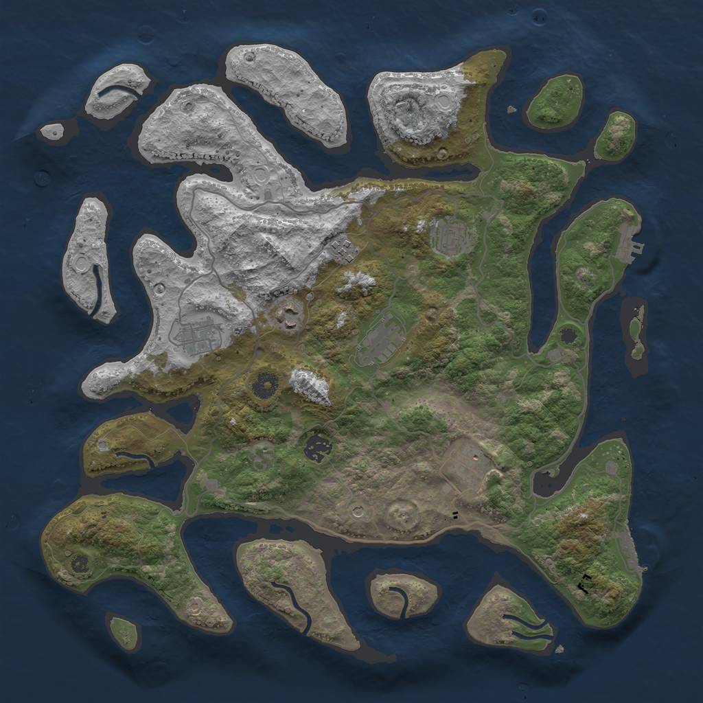 Rust Map: Procedural Map, Size: 4000, Seed: 126983, 15 Monuments