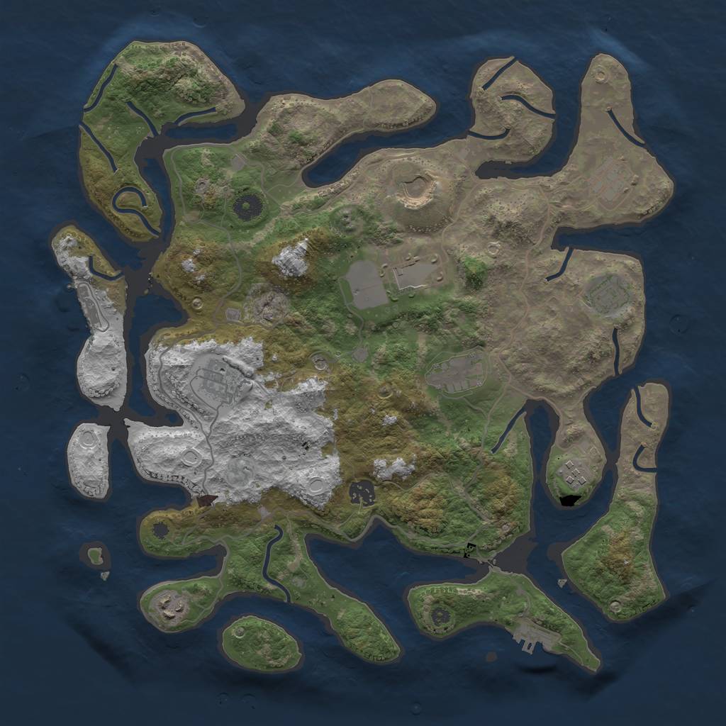 Rust Map: Procedural Map, Size: 4000, Seed: 15487, 20 Monuments