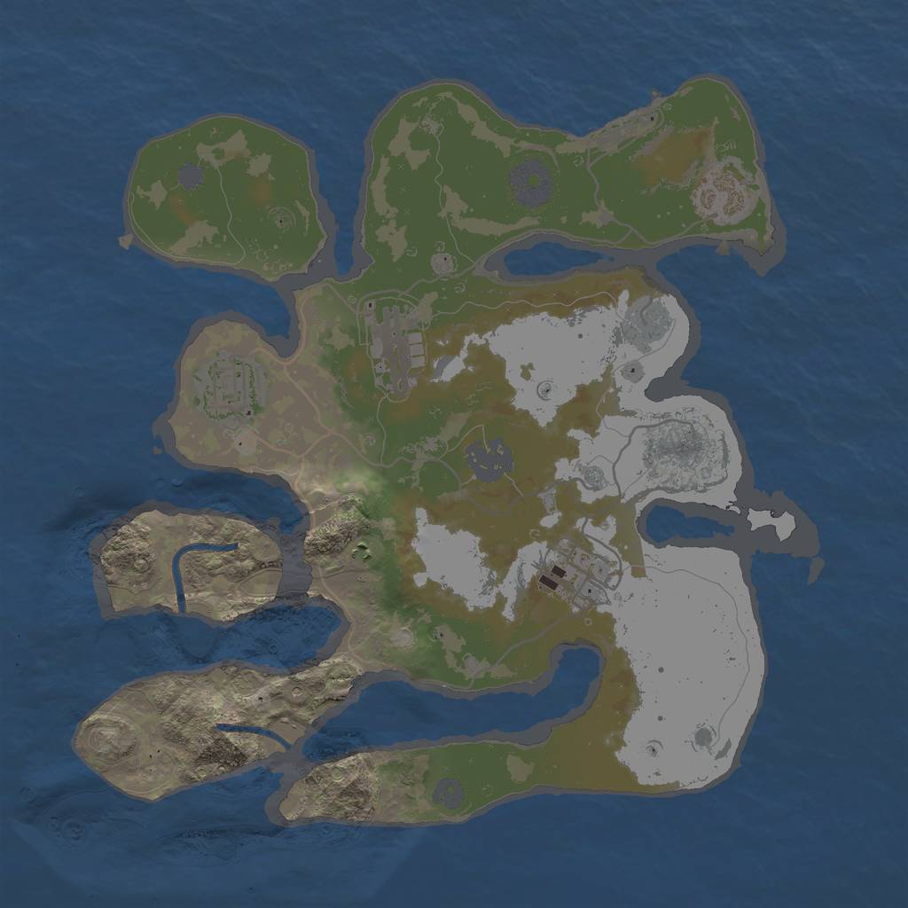 Rust Map: Procedural Map, Size: 3000, Seed: 1751281871, 10 Monuments