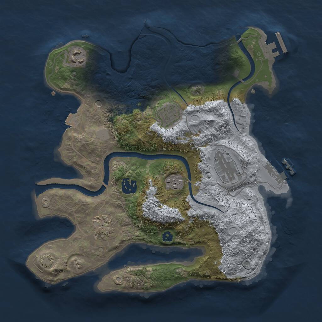 Rust Map: Procedural Map, Size: 3000, Seed: 1751281871, 11 Monuments