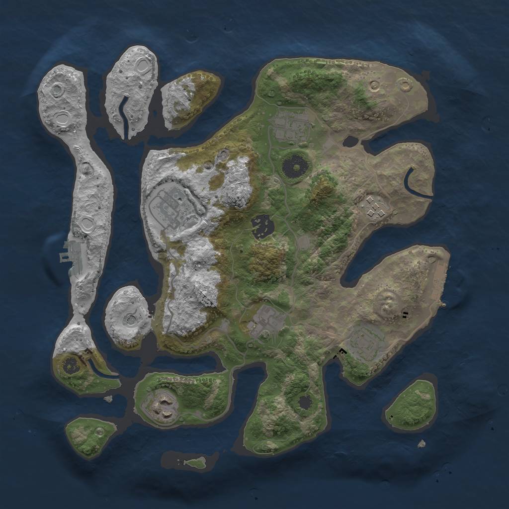 Rust Map: Procedural Map, Size: 3200, Seed: 222783288, 15 Monuments