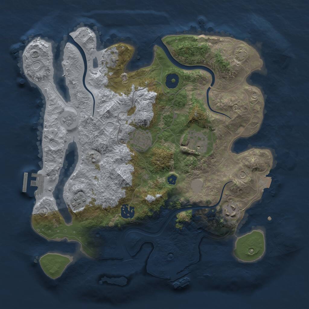 Rust Map: Procedural Map, Size: 3200, Seed: 222783288, 11 Monuments