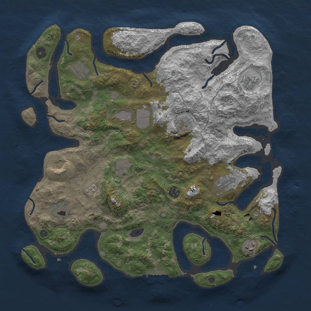 Rust Map: Procedural Map, Size: 4250, Seed: 30762, 15 Monuments