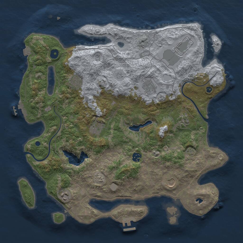 Rust Map: Procedural Map, Size: 4000, Seed: 224421114, 14 Monuments