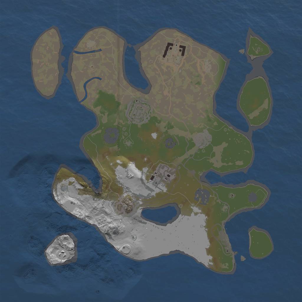 Rust Map: Procedural Map, Size: 2800, Seed: 6738, 10 Monuments