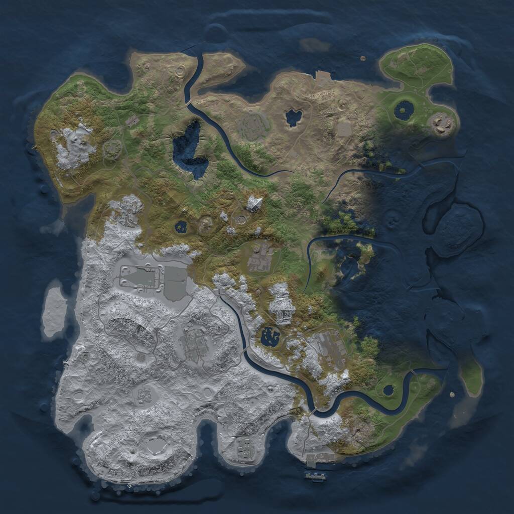 Rust Map: Procedural Map, Size: 4000, Seed: 490074633, 15 Monuments
