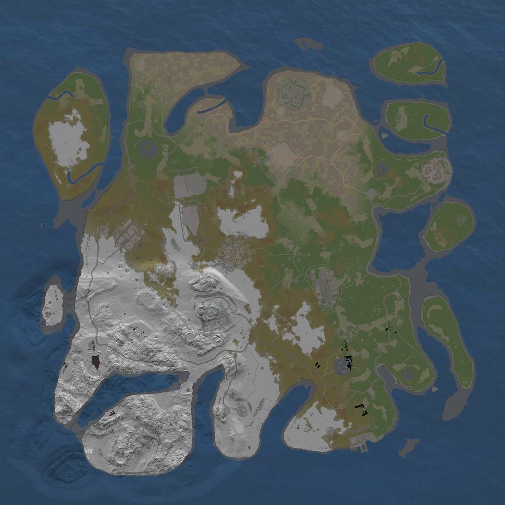 Rust Map: Procedural Map, Size: 4000, Seed: 490074633, 14 Monuments