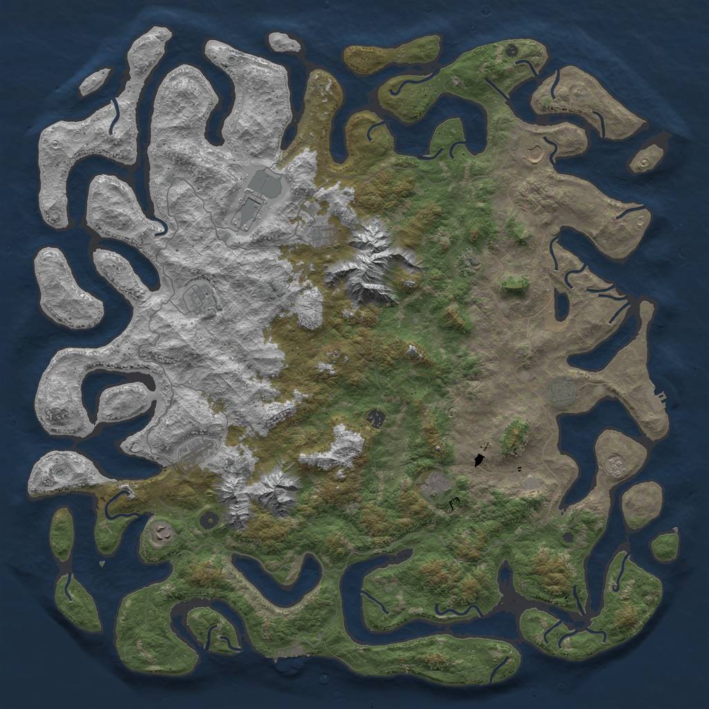 Rust Map: Procedural Map, Size: 6000, Seed: 3131, 19 Monuments