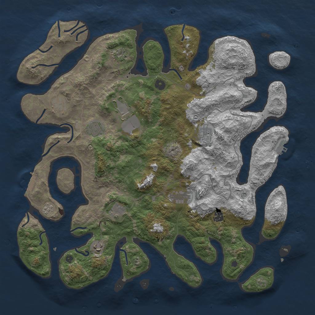 Rust Map: Procedural Map, Size: 4500, Seed: 12313, 21 Monuments