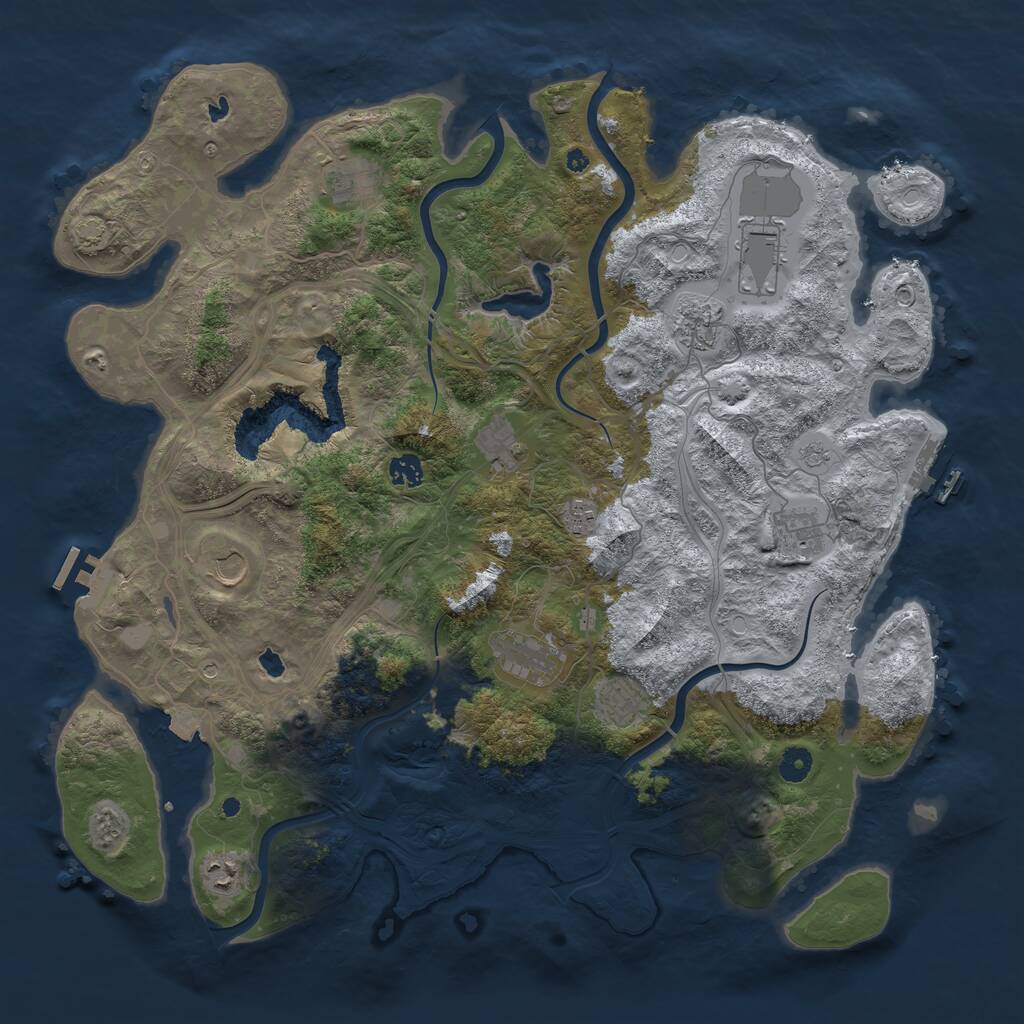 Rust Map: Procedural Map, Size: 4500, Seed: 12313, 17 Monuments
