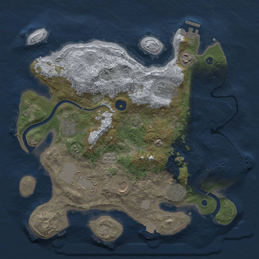 Rust Map: Procedural Map, Size: 3500, Seed: 3309169, 13 Monuments