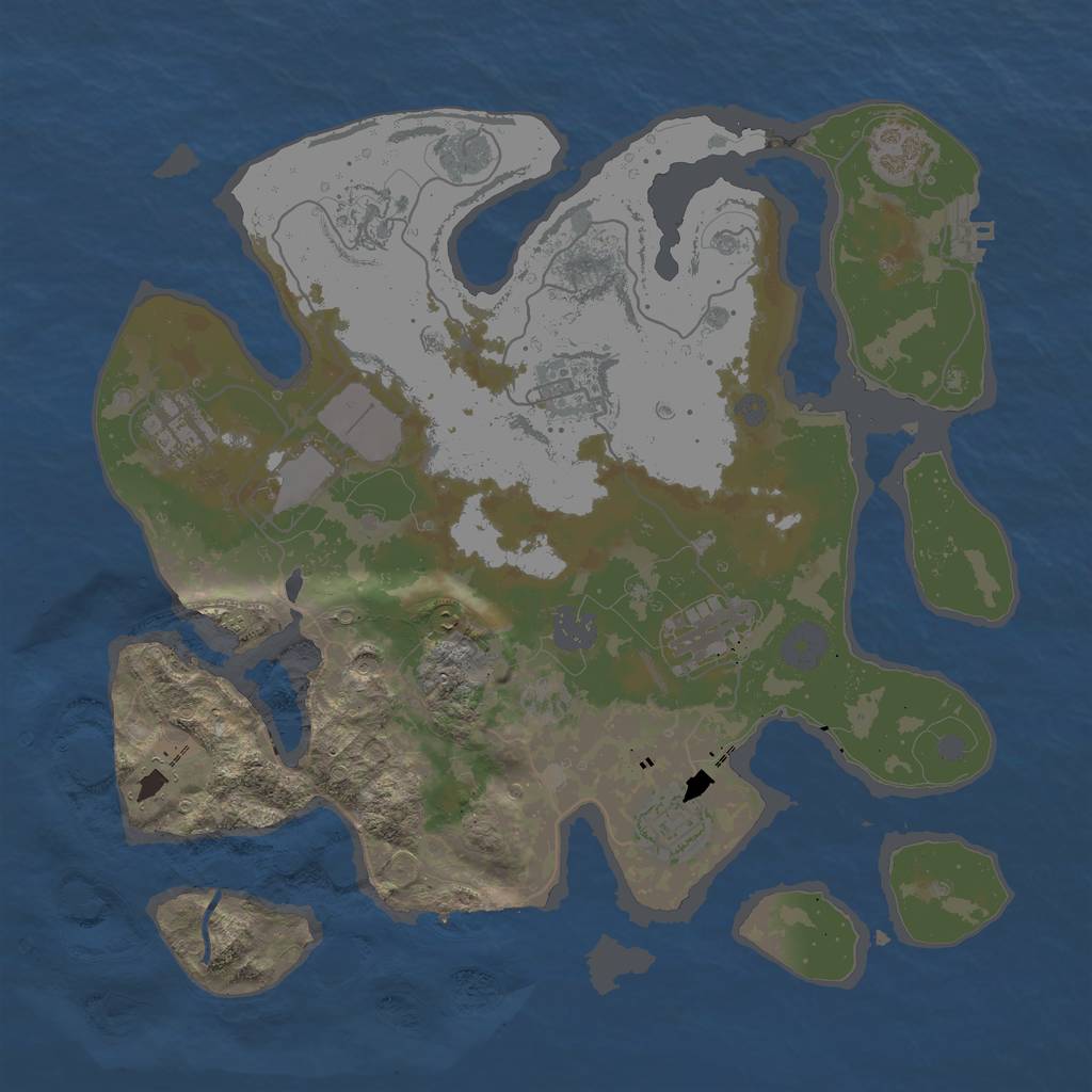 Rust Map: Procedural Map, Size: 3500, Seed: 9512944, 16 Monuments