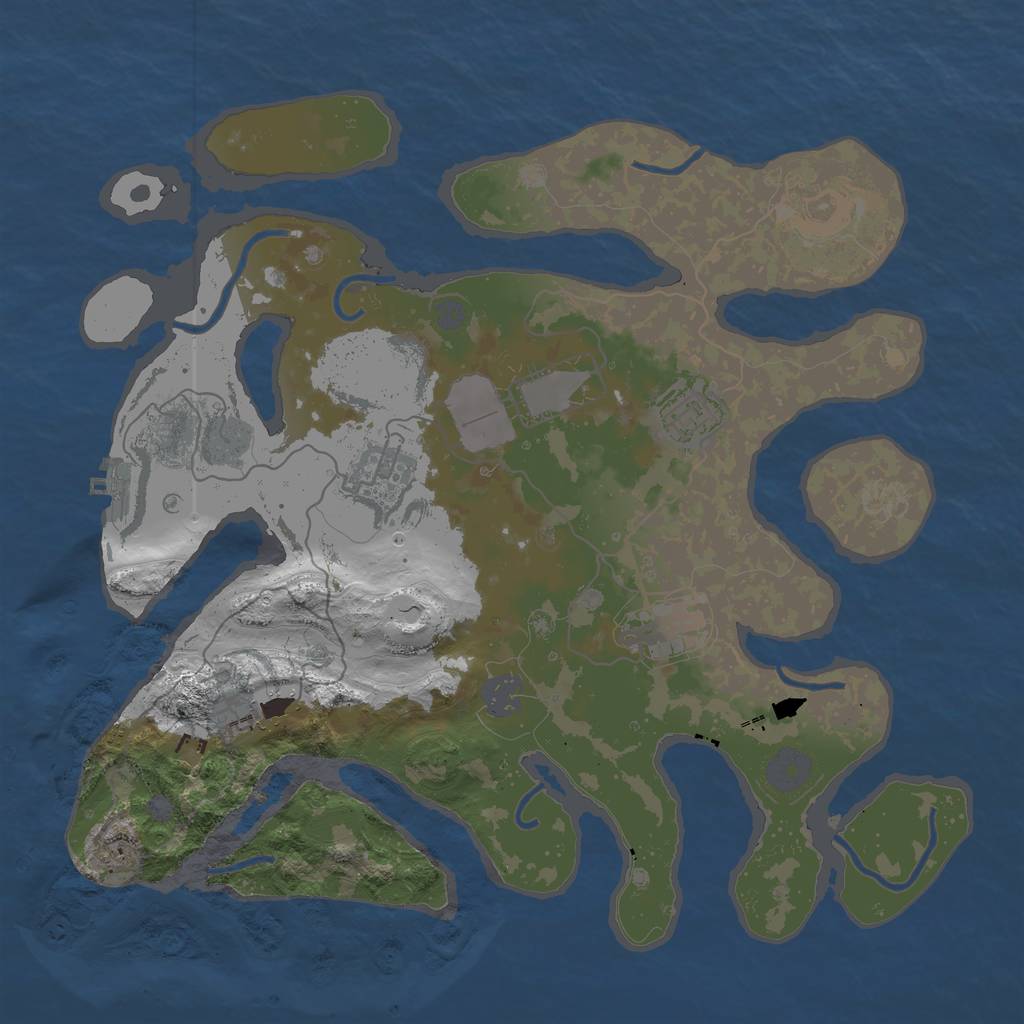 Rust Map: Procedural Map, Size: 3500, Seed: 8985454, 13 Monuments