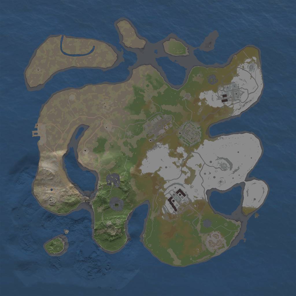 Rust Map: Procedural Map, Size: 3000, Seed: 1904610255, 11 Monuments