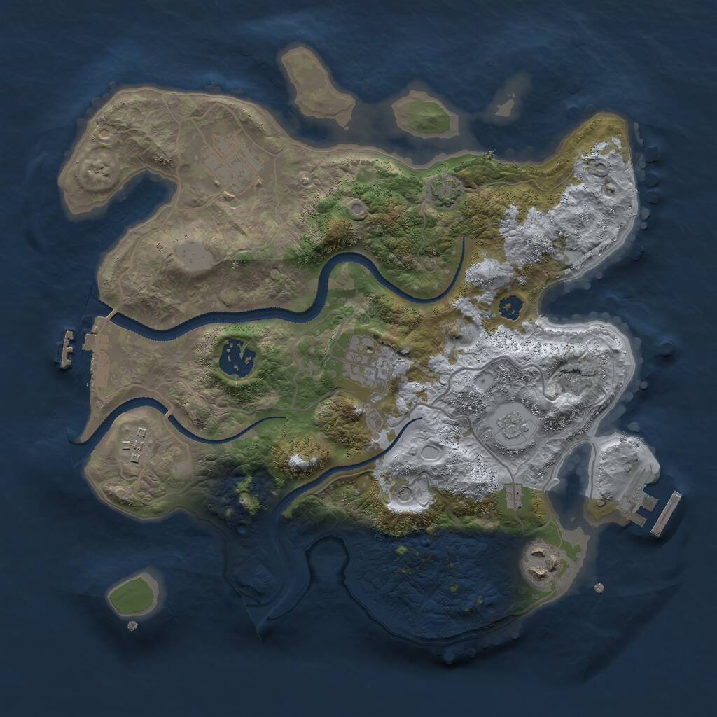 Rust Map: Procedural Map, Size: 3000, Seed: 1904610255, 11 Monuments